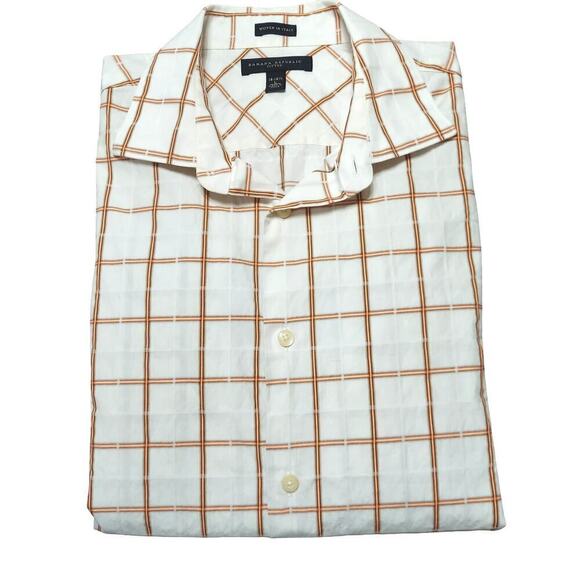 Banana Republic Men's Fitted Multicolor Windowpane Plaid L/S Button Front Shirt - Picture 1 of 7